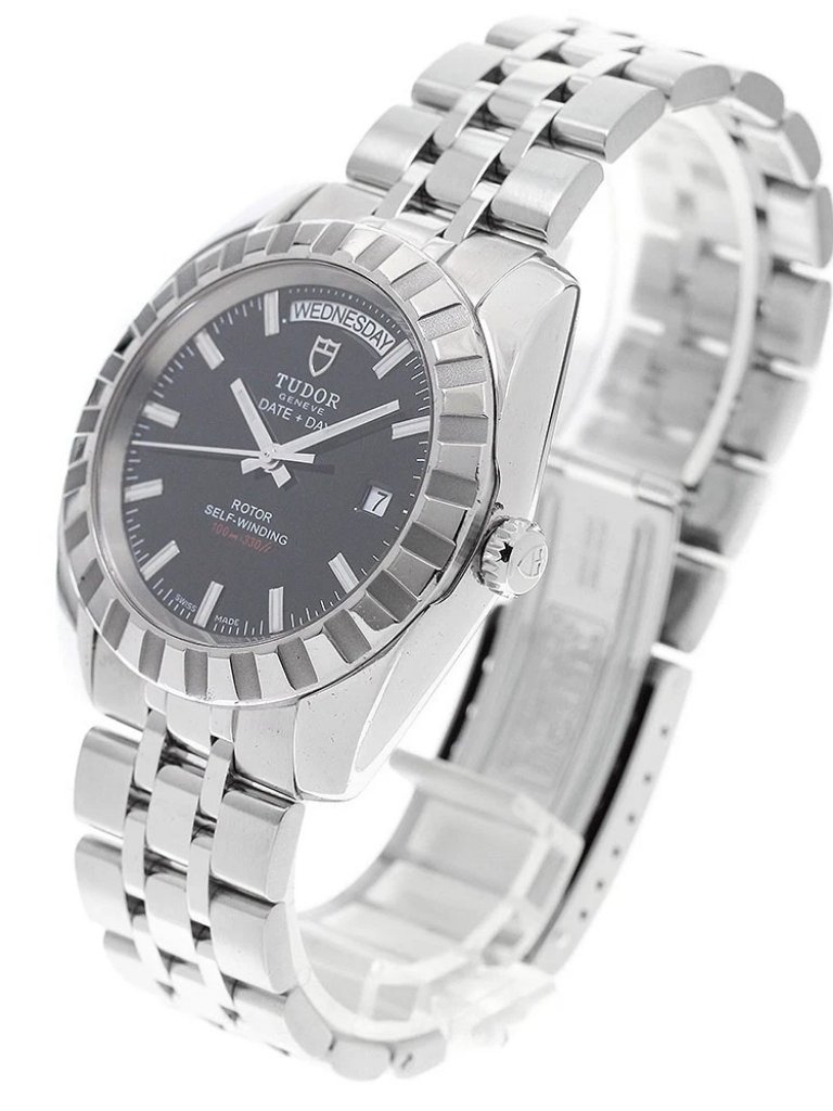 Tudor Classic Date Day 23010 Black Dial Automatic Mens Watch949608
